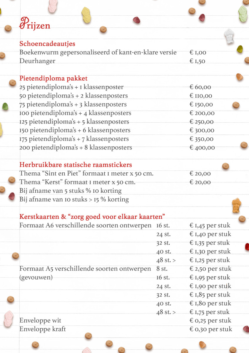 Feestdagen Sinterklaas achterkant